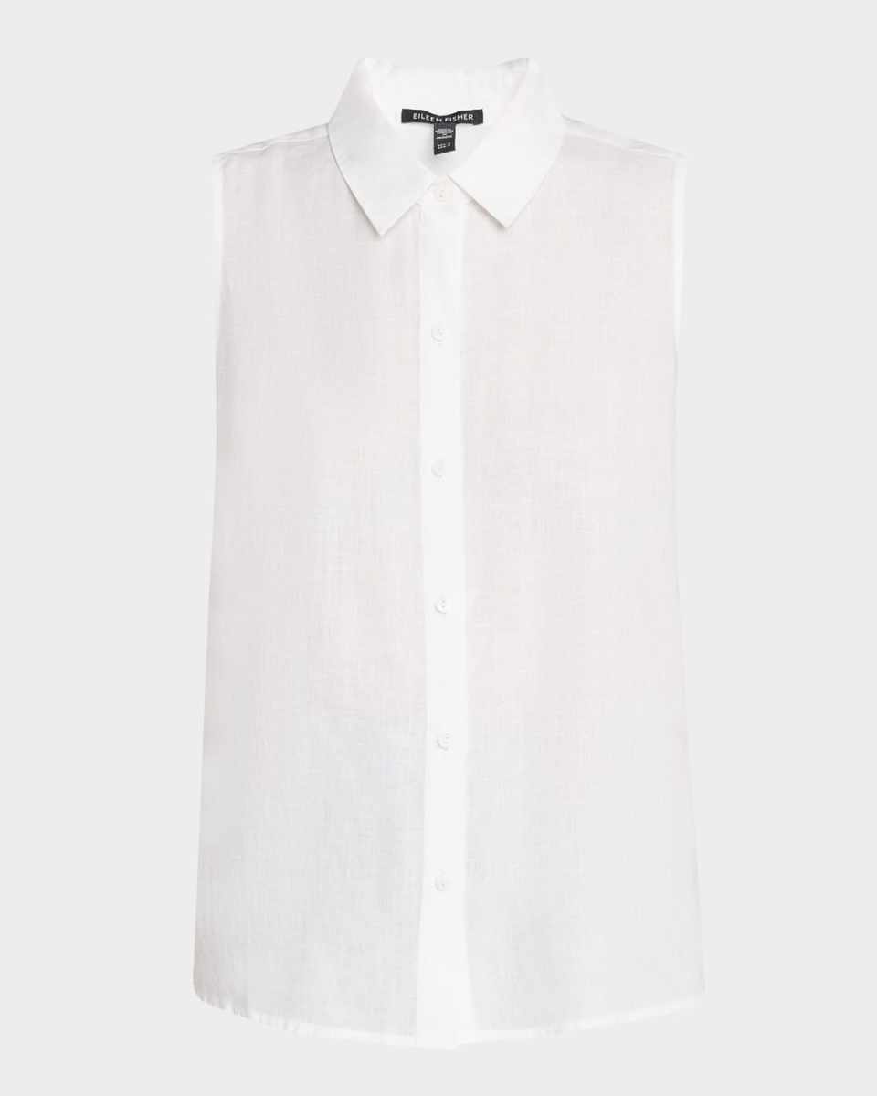 Sleeveless Organic Linen Shirt